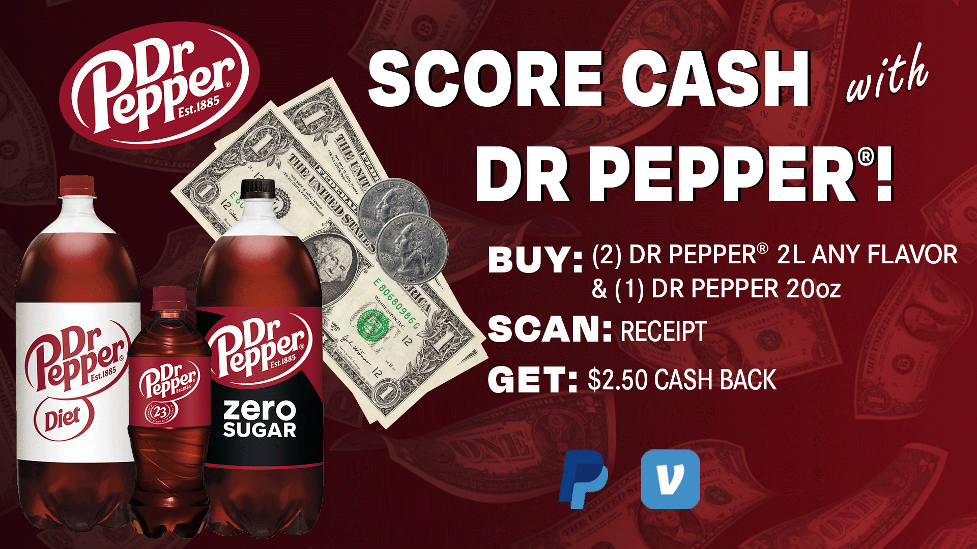 score cash with dr pepper