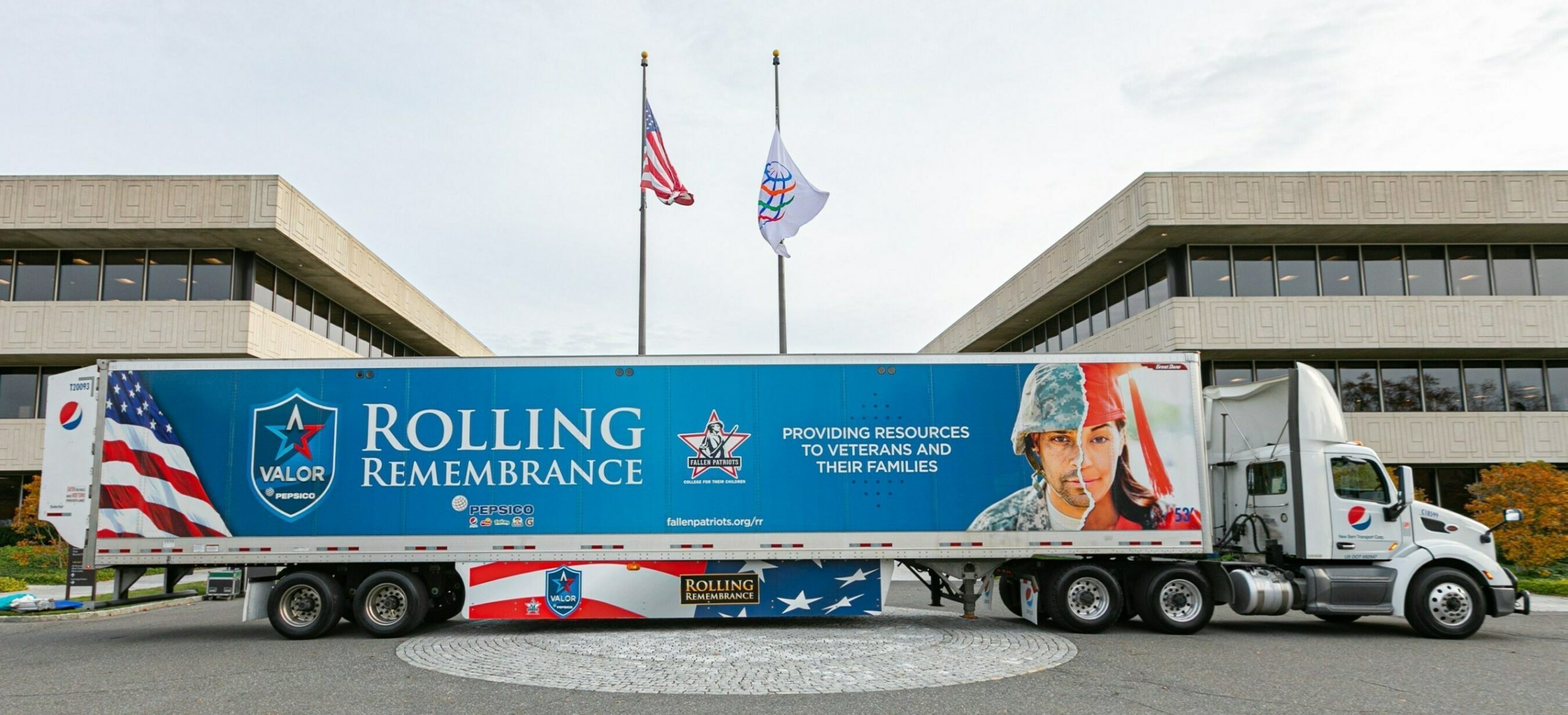 55 PepsiCo drivers – who all are also military veterans – are transporting the American flag across the country, handing it off to one another at relay points from Seattle to New York.