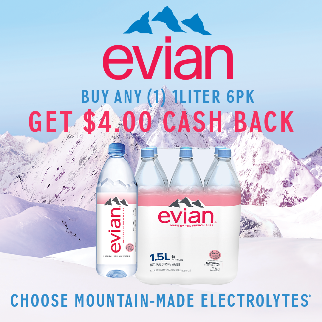 buy evian get cash back